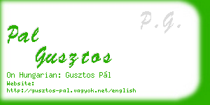 pal gusztos business card
